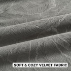 FUTEI Dark Grey Velvet Throw Pillow Covers 16x16 Inch Set of 2,Soft Embossed Leaf-Relief Textured Cushion Cases,Natural Home Decor for Couch Living Room