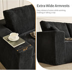 139" Boneless Cloud Sectional Couch for Living Room, Compressed Modular L-Shaped Sofa with Deep Seat, Frameless Corduroy Couch in Boxes, No Assembly Required 4-Seater (Right-Facing Chaise, Black)