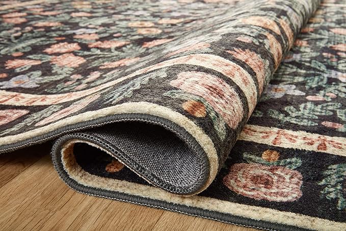 Loloi Rifle Paper Co. Eden Collection EDE-02 Mughal Garden Black 2'-3" x 3'-9" Accent Rug feat. CloudPile™