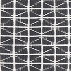 SIMPLIHOME Noreen Boho Square Pouf in Slate Grey and White Handloom Woven Pattern for the Living Room, Bedroom and Kids Room