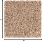 Unique Loom Solid Shag Collection Area Rug (3' 3" Square, Taupe)
