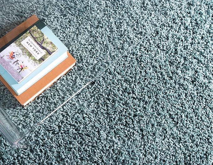 Unique Loom Solid Shag Collection Area Rug (2' 2" x 3' 1" Rectangle, Light Slate Blue)