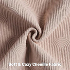 FUTEI Pink Chenille Decorative Throw Pillow Covers 16x16 Inch Set of 2,Soft Cozy Striped Geometric Patterns Cushion Case,Modern Home Decor for Couch Bed Living Room
