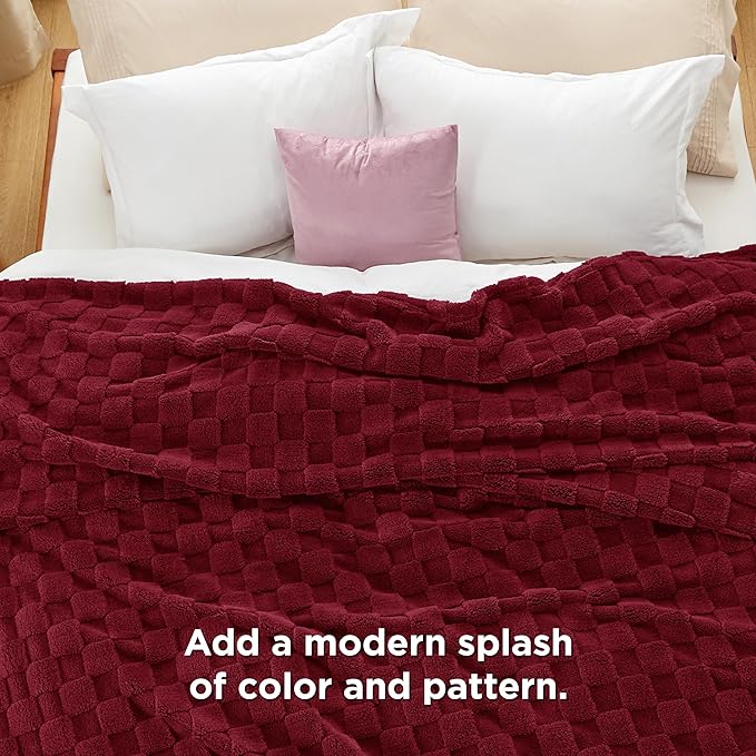 Bedsure GentleSoft King Size Blanket for Bed - Super Soft Cozy Blankets for Women Men Girls, Large Fuzzy Fleece Throw for Bedroom Decor, Red,108x90 Inches