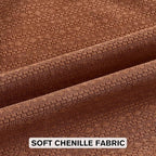 FUTEI Rust Chenille Throw Pillow Covers 16x16 Inch Set of 2,Soft Striped & Diamond Textured Cushion Cases,Modern Home Decor for Couch Living Room