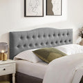 Tufted Upholstered Headboard Twin Size, Sturdy and Durable Solid Wood Twin XL headboard, Fabric Headboard Adjustable Height from 37” to 51”, Modern Button Diamond Design Head Board, Grey