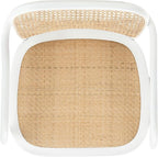 Safavieh Home Keiko White and Natural Cane Dining Chair