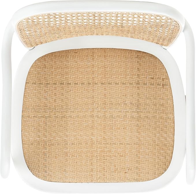 Safavieh Home Keiko White and Natural Cane Dining Chair
