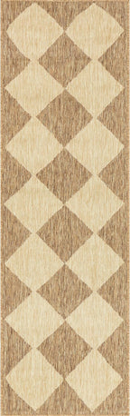 nuLOOM Outdoor Performance Collection Sabina Brown/Ivory, 2' x 10', Soft and Cozy, High Traffic, Stain Resistant, Easy Clean, Durable Runner for Indoor/Outdoor Patio, Deck, Porch, Garden, Courtyard
