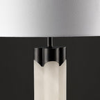 SAFAVIEH Couture Lighting Collection Chavez Alabaster/Black 28-inch Bedroom Living Room Home Office Desk Nightstand Table Lamp (LED Bulb Included)