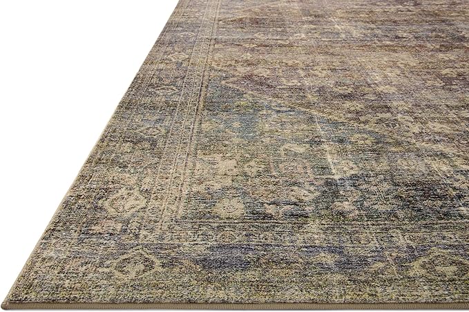 Loloi Amber Lewis Morgan Collection MOG-05 Spice/Lagoon 3'-6" x 5'-6" 38" Thick Accent Rug feat. CloudPile, Neutral, Room Décor, Vintage Inspired, Livingroom, Bedroom, Dining Area