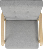 Mid-Century Modern Accent Chair, Natural Wood Frame (Gray Woven)