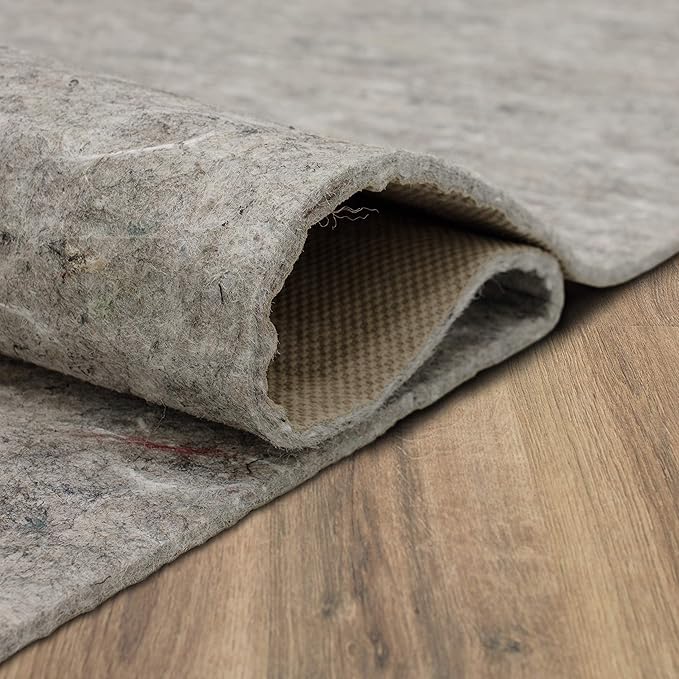 Mohawk Home 8' x 10' Non Slip Grip Rug Pad 1/4" Thick Dual Surface Felt Cushion + Rubber Gripper - Safe for All Floors