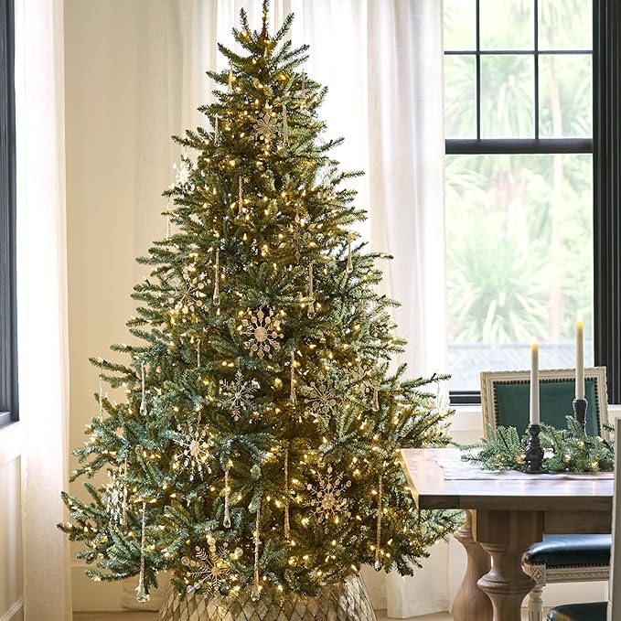 Balsam Hill 4.5ft Pre-Lit Classic Blue Spruce - Artificial Christmas Tree with 886+ Tips, 300 Clear LED Lights, Easy Plug Technology & Premium Stand for Indoor Holiday Decorating