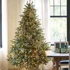 Balsam Hill 4.5ft Pre-Lit Classic Blue Spruce - Artificial Christmas Tree with 886+ Tips, 300 Clear LED Lights, Easy Plug Technology & Premium Stand for Indoor Holiday Decorating