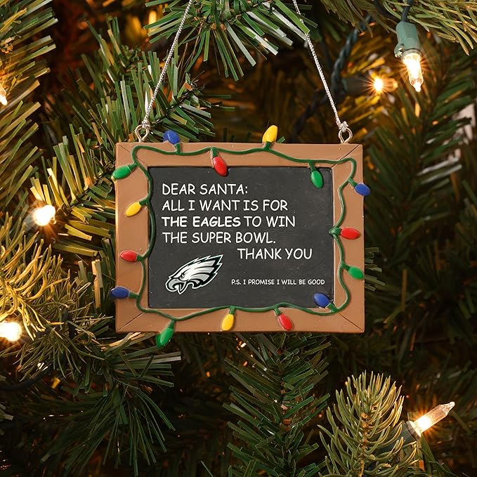 NFL Resin Holiday Christmas Chalkboard Sign Ornament