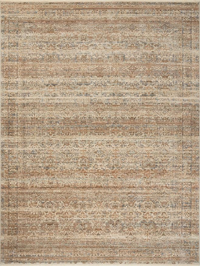Loloi Amber Lewis Molly Collection MOL-01 Natural/Denim 11'-6" x 15'-6" Low Pile Area Rug