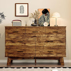 Dresser for Bedroom with 7-Drawer, 47.2" Wide Modern Chest of Drawers with Metal Handles, X-Shape Base & Adjustable Center Leg, Anti-Tip Closet Organizers and Storage