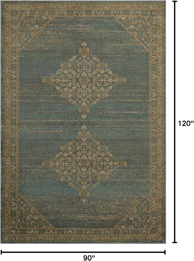 Loloi Magnolia Home by Joanna Gaines Mona Collection MOA-04 Aqua/Wheat 7'-6" x 10' Area Rug