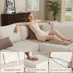 Modular Sectional Sofa Couches, Large Convertible Modular Couches with Storage, 7-Seater Sectional Sofa for Living Room, U Shaped Sectional Couch Sleeper Sofa with Chaise (Beige, 7 Seats)
