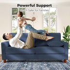 Kidirect 70in Corduroy Couch, Sofa No Tool Assembly, Comfy Couches for Living Room 21in Deeper Seats, Corduroy Sofas for Living Room with 2 Pillows, Oversized Loveseat Sofa, Boho Love Seat Blue Couch