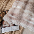 Pack of 2 Thick Plush Throw Pillow Covers Fluffy Wave Faux Fur Decorative Cushion Covers Soft Wool Pillowcase for Sofa Couch Livingroom 20x20 Inch White Taupe