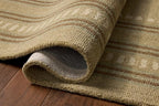 Loloi Chris Loves Julia Alfie Collection ALF-04 Green/Natural 7'-9" x 9'-9" Area Rug Wool Neutral Living Bedroom Dining Carpet