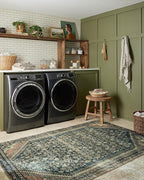 Loloi Magnolia Home by Joanna Gaines Banks Collection BAN-02 Denim/Clay 8'-6" x 11'-6", .13" Pile Height, Machine Washable, Area Rug