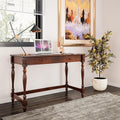 Solid Wood Computer Writing Desk with 2 Big Drawers 46.1" Wide Home Office Desk Workstation Big Rustic Study Table Furniture in Cherry for Home Office Bedroom Living Room, BSZ-1533WD