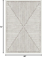 RUGGABLE x Jonathan Adler Machine Washable Modern Area Rug – Inkdrop Camel & Ivory 4x6, Stain-Resistant, Non-Slip – Medium Rugs for Living Room, Bedroom, Hallway, Entryway & Office–with Cushioned Pad