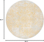 SAFAVIEH Evoke Collection Area Rug - 6'7" Round, Ivory & Gold, Distressed Design, Non-Shedding & Easy to Clean, Ideal for Living Room, Bedroom, Dining Space (EVK256B)