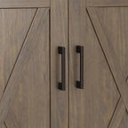 SIMPLIHOME Ela Solid Wood 32 inch Wide Transitional Low Storage Cabinet in Smoky Brown for The Living Room, Entryway and Family Room