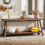Tribesigns 70.86-Inch Console Table for Entyrway, Farmhouse 2-Tier Entry Entrance Table, Narrow Long Sofa Table Behind Couch, Rustic Brown