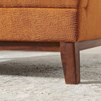 VANOMi Modern Accent Chairs, Terry Fabric Living Room Chairs with Cushion, Mid-Century Modern Comfy Reading Chair for Bedroom, Corner, Apartment, Orange