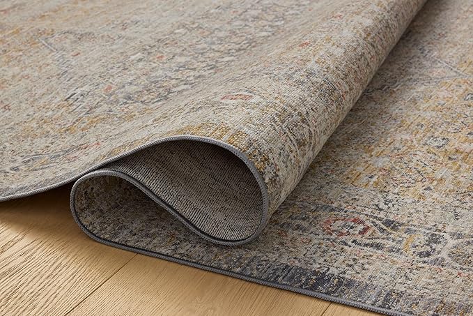 Loloi Chris Loves Julia Ida Collection IDA-02 Stone/Gold 9'-3" x 13'-1", .19" Pile Height, Area Rug