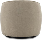 Swivel Accent Chair Set, Modern Upholstered Boucle Barrel Arm Chairs with Pillow for Living Room, 360 Degree Round Swivel Sherpa Armchair with Round Base for Bedroom Club (2, Light Brown)