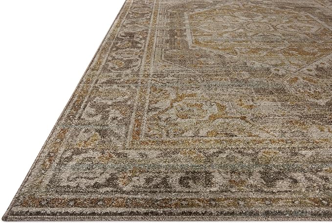 Loloi Magnolia Home by Joanna Gaines Mona Collection MOA-01 BARK/Sunrise 5' x 7'-8" Area Rug