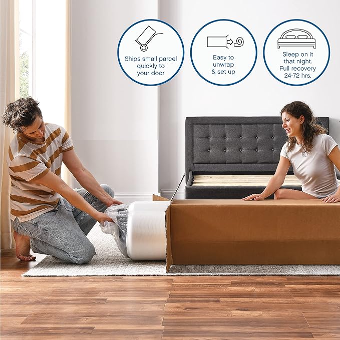 Cool Gel Twin XL Mattress 6 Inch Memory Foam Medium Firm, Gel Memory Foam Mattress Twin XL Cooling, Made in the USA, 6" Depth with Pressure Relief, CertiPUR-US Certified Fiberglass Free, Bed