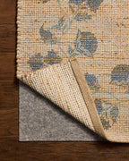 Loloi Chris Loves Julia Rue Collection RUE-05 Natural/Denim 9'-3" x 13' Area Rug Jute Neutral Floral Living Room Bedroom Rug