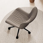 YOUNIKE Office Chair, Desk Chair with Wheels, Home Office Computer Task Chairs, Modern Faux Leather Padded Vanity Chair, Adjustable Swivel Armless Office Chairs with Back, Khaki