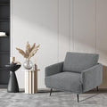 Mid-Century Accent Chair,Modern Oversized Armchair for Living Room,Comfy Upholstered Reading Accent Chairs for Bedroom,Single Sofa Chair (Dark Grey-1PACK)