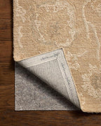 Loloi Chris Loves Julia Dorothea Collection DRT-01 Sand/Pebble 2'-3" x 3'-9" Accent Rug Wool Neutral Floral Living Room Bedroom Carpet