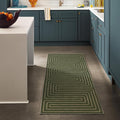 RUGGABLE x Jonathan Adler Machine Washable Modern Runner Rug – Labyrinth Fern Green 2.5x10, Stain-Resistant, Non-Slip – Washable Rug for Hallway, Entryway, Living Room & Kitchen–with Cushioned Pad