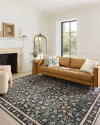 Loloi Rifle Paper Co. Eden Collection EDE-02 Mughal Garden Black 2'-3" x 3'-9" Accent Rug feat. CloudPile™