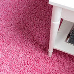 Unique Loom Solid Shag Collection Area Rug (3' 3" Round, Taffy Pink)