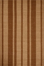 Loloi Leanne Ford Weatherstaff Collection WTS-04 Cinnamon/Natural 2'-6" x 7'-6" Runner Rug Jute, Striped, Neutral, Hallway, Kitchen, Mudroom, and Bathroom