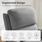 Recliner Chair for Living Room, Modern Reclining Sofa Home Theater Seating with Upholstered Push Back, Mid-Century Reclining Armchair with Lumbar Support, Bedroom, Reading Nook, Office, Set of 2