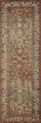 Loloi Magnolia Home by Joanna Gaines Banks Collection BAN-04 Brick/Ivory 8'-6" x 11'-6", .13" Pile Height, Machine Washable, Area Rug