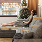 108" Sectional Couches for Living Room Modern Modular Sofa with L-Shape Couchs Upholstered Boneless Couch Deep Seat Sectional Couch with Chaise (Grey, Left Facing Chaise+2Seaters)