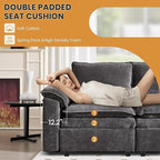 100" L Shaped Modular Sectional Sofa, Couch with Ottoman Storage, Chenille Cloud Couch with Plush Deep Seating for Living Room, Bedroom (Grey, 4 Seat)